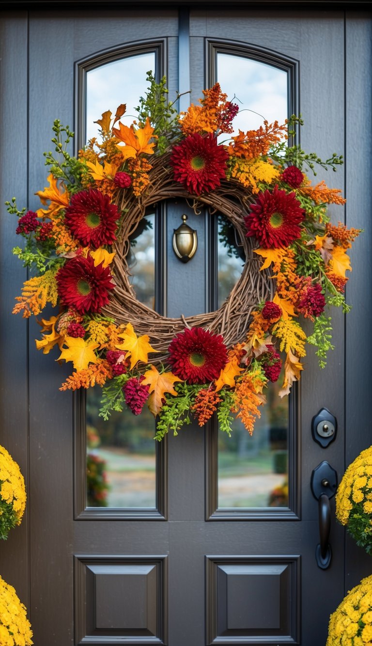 15 Stunning Front Door Fall Wreath Ideas to Elevate Your Autumn Decor