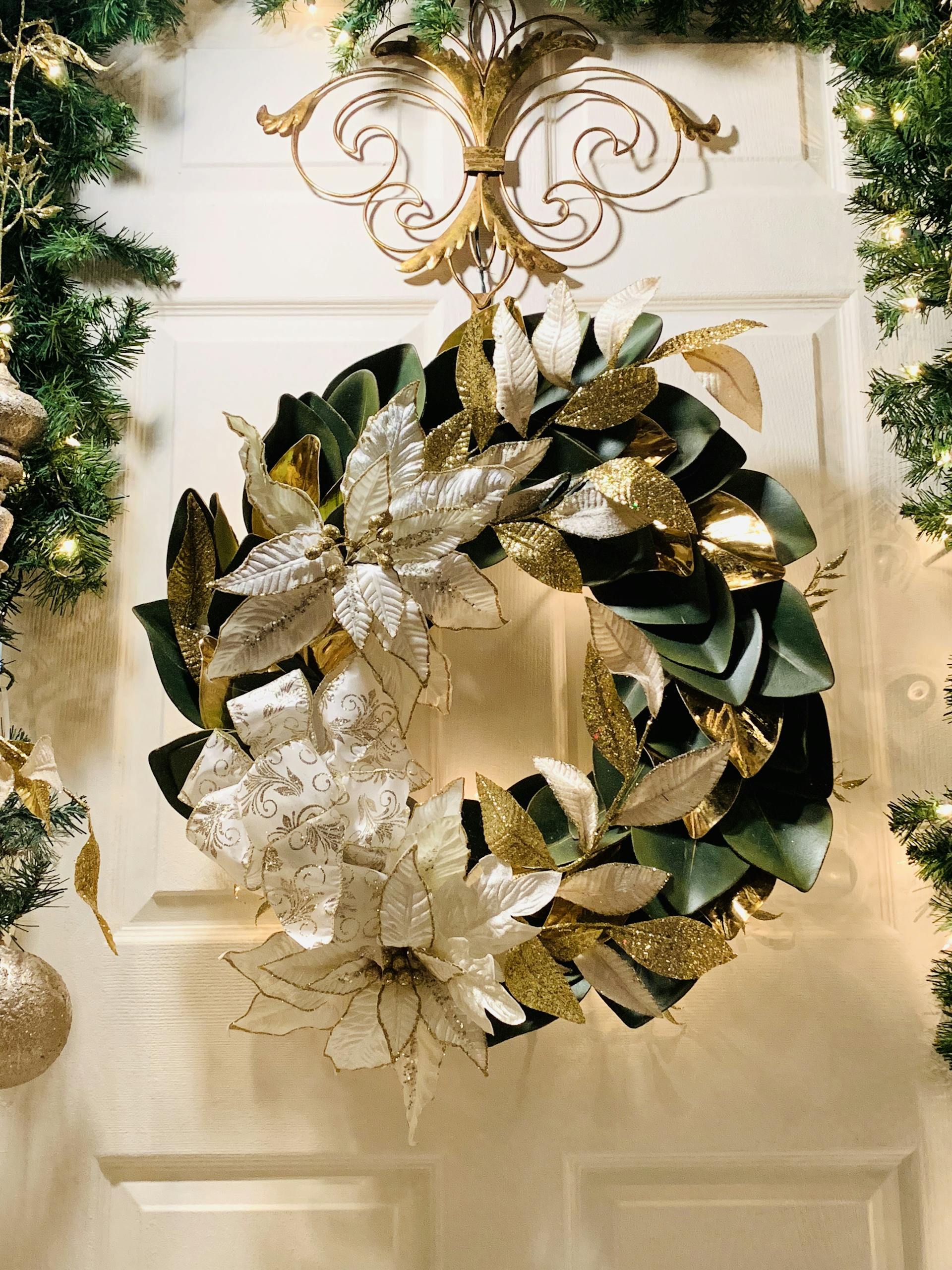 White and Green Leave Wreath