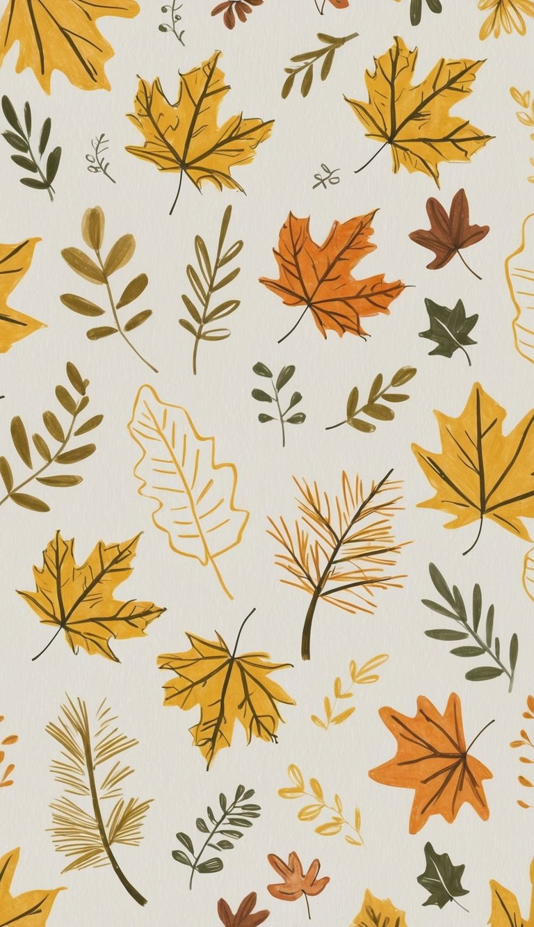 25 Pencil Style Fall Design Phone Wallpapers