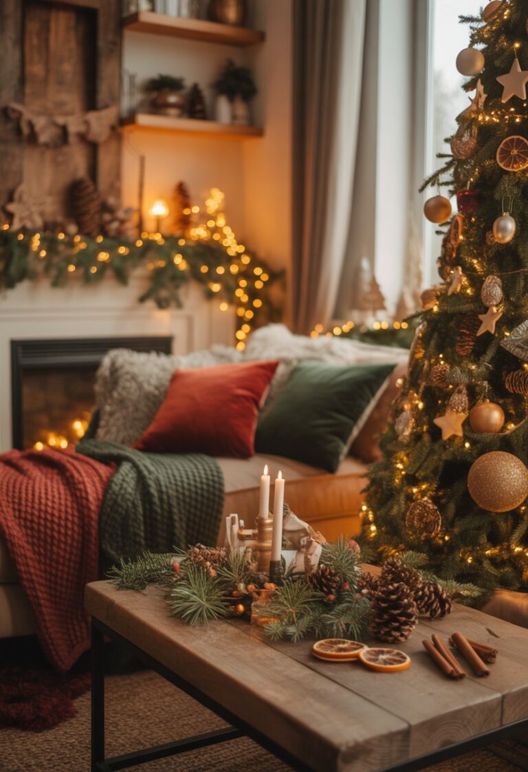 How to Create a Luxury Cozy Christmas Aesthetic in Your Living Room for a Warm and Stylish Holiday Vibe
