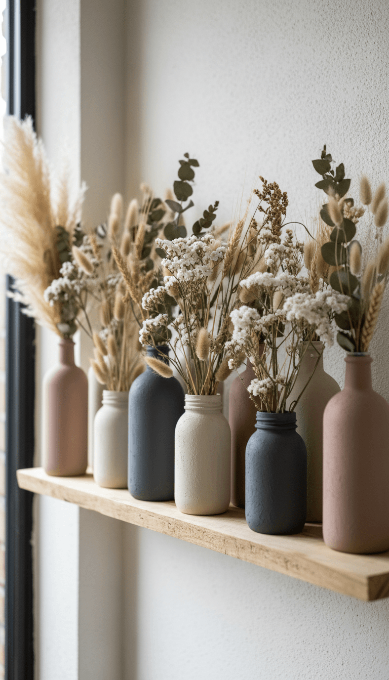 Upcycled Jars and Bottles as Chic Accent Vases