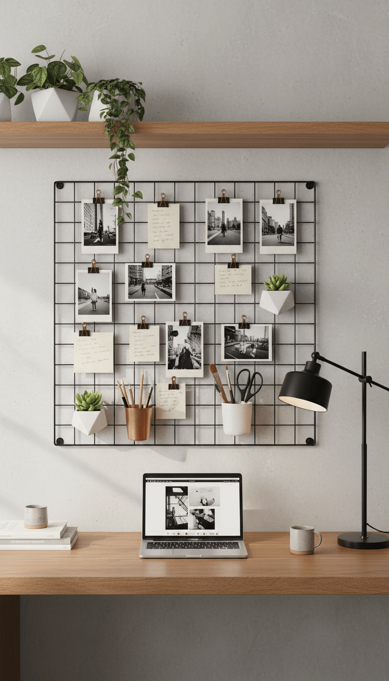 DIY Cork, Peg, or Grid Wall Organizer