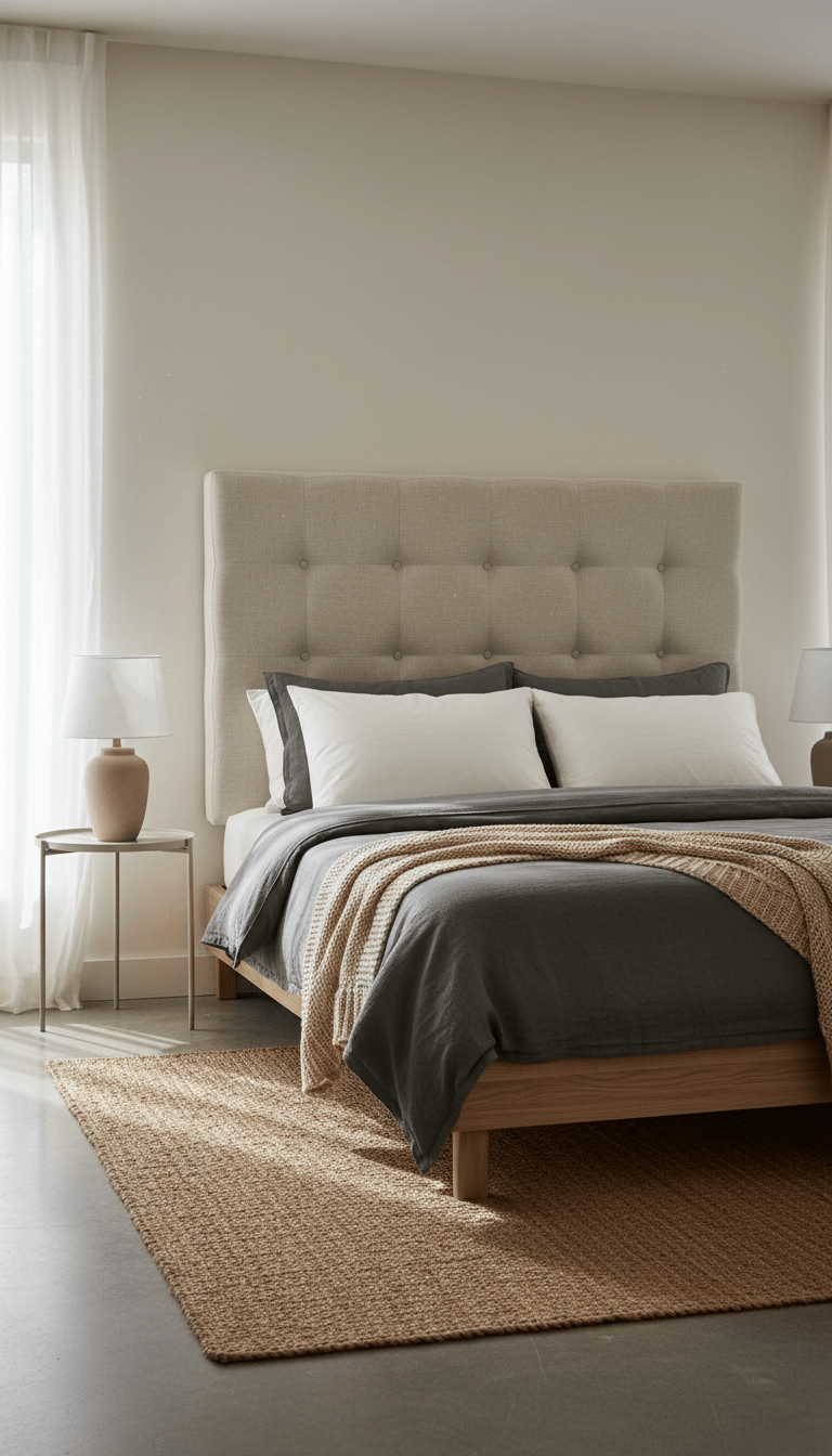 DIY Fabric or Rattan-Style Headboard Hack