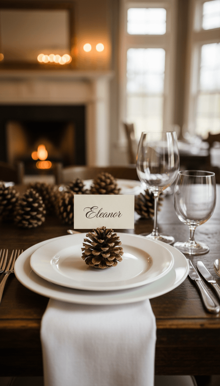 Elegant Pine Cone Place Cards