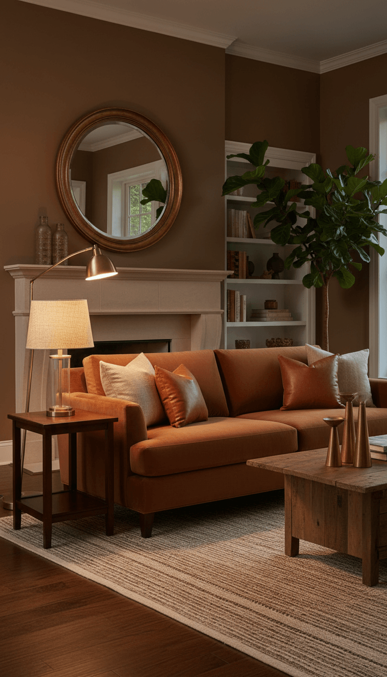 Use Lighting to Keep Brown From Feeling Heavy