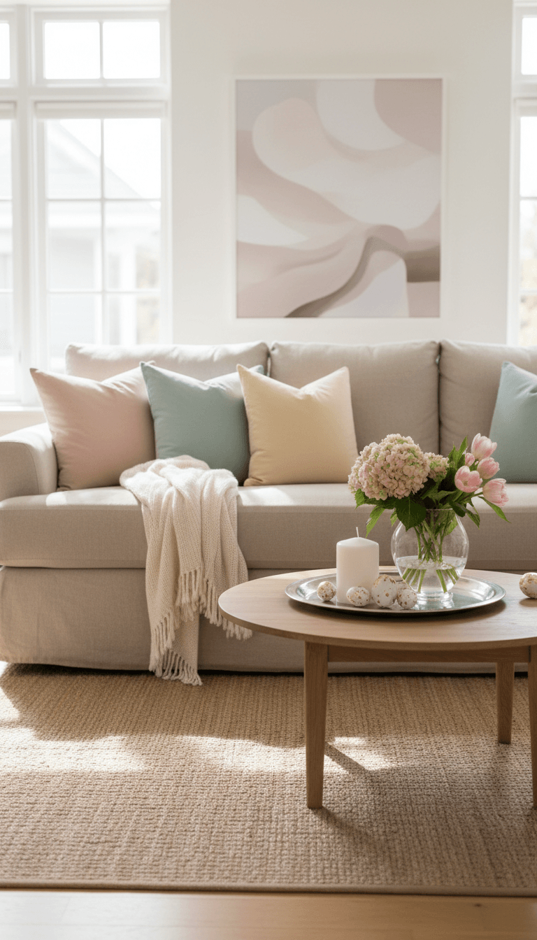 Add Cozy Easter Touches to Your Living Room