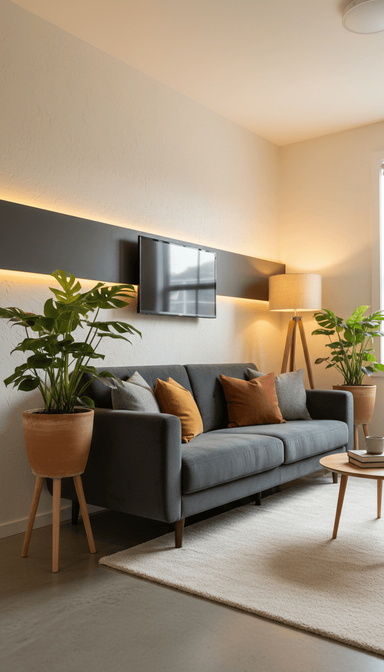 Frame Your Bed or Sofa With Symmetrical Plants