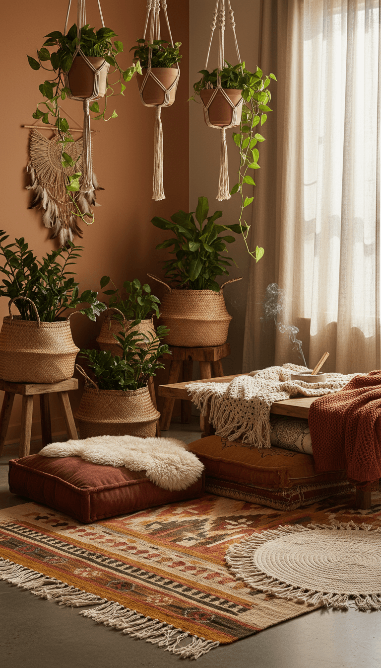 The Boho Plant Corner Sanctuary