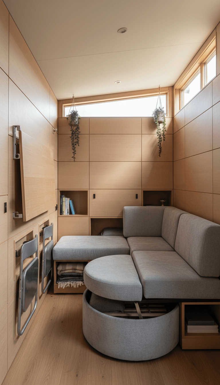 Tiny House With Transforming Multi-Use Furniture