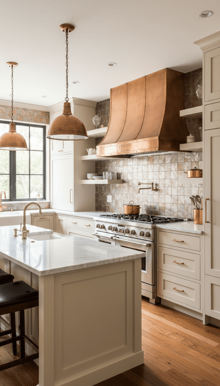 Statement Copper Lighting and Range Hoods