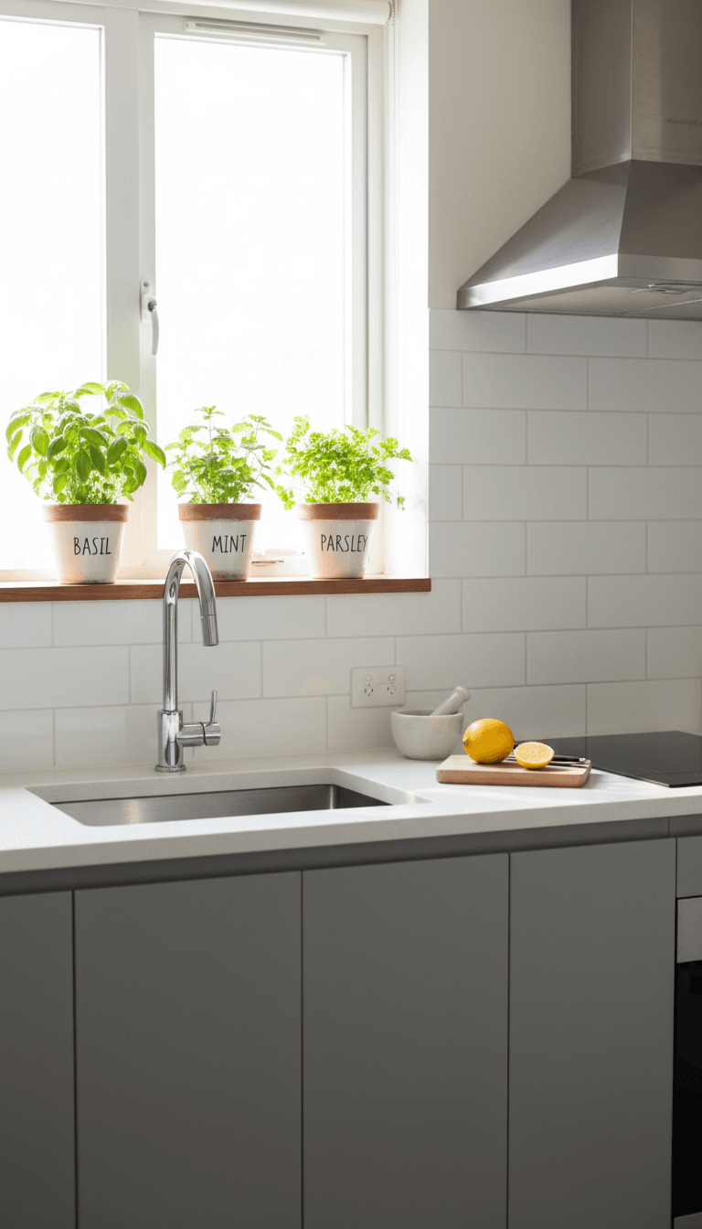 Decorate With Functional Herb Plants in the Kitchen