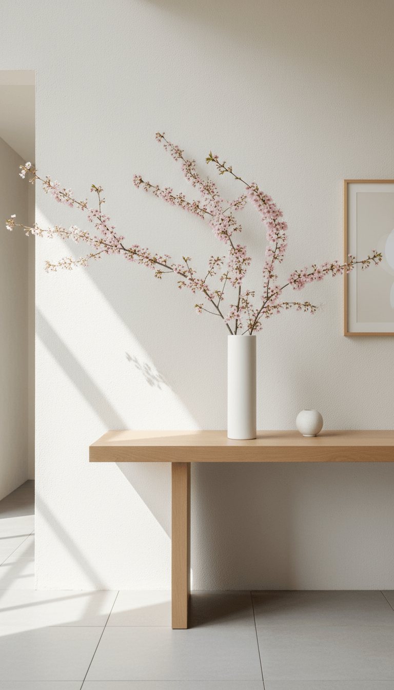 Minimalist Branch and Blossom Vase