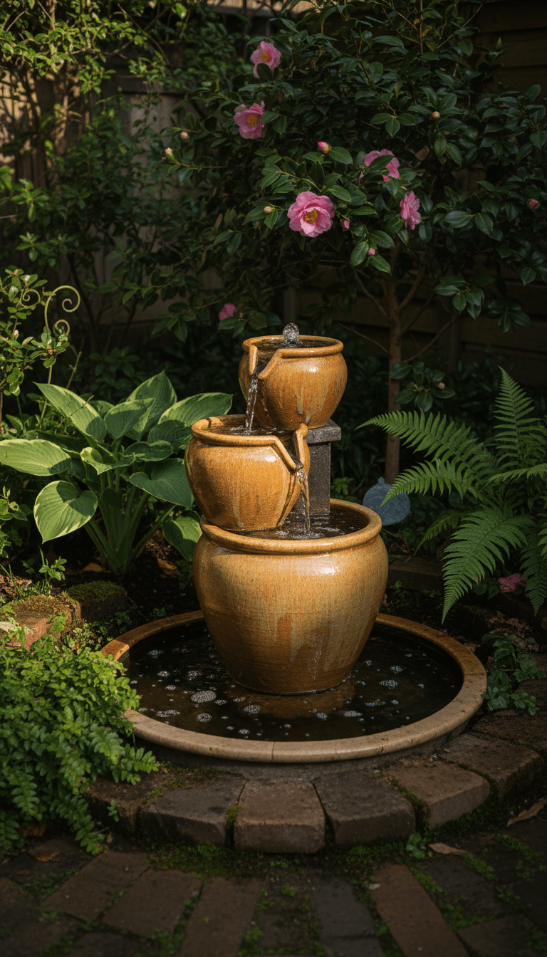 Tiered Pot Fountain Pond for Tiny Spaces