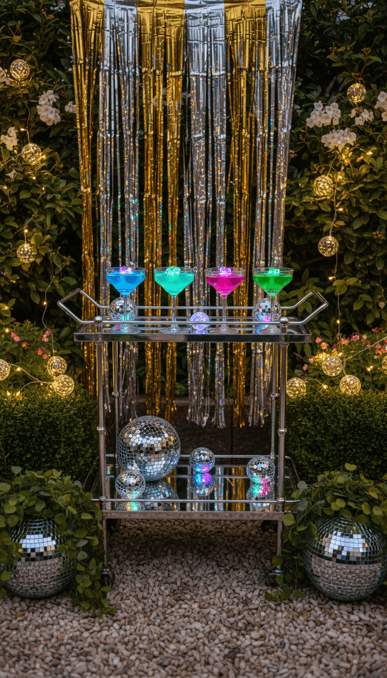 Curate a Breathtaking Disco-Inspired Drink Station