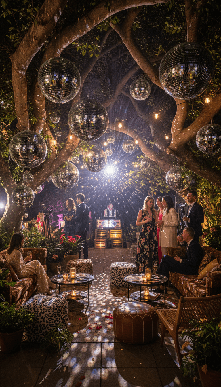 Hang Show-Stopping Disco Balls in the Trees
