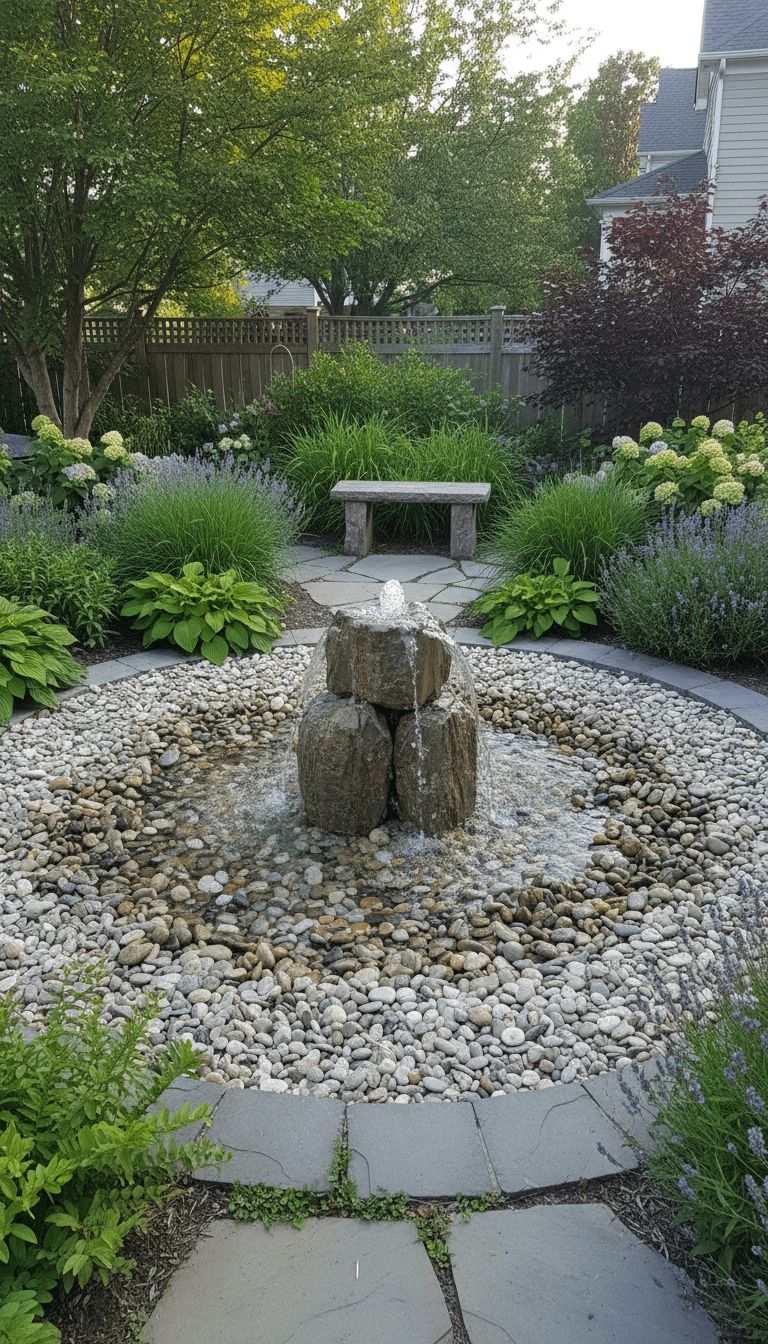Kid-Friendly Pebble Pond with Hidden Reservoir