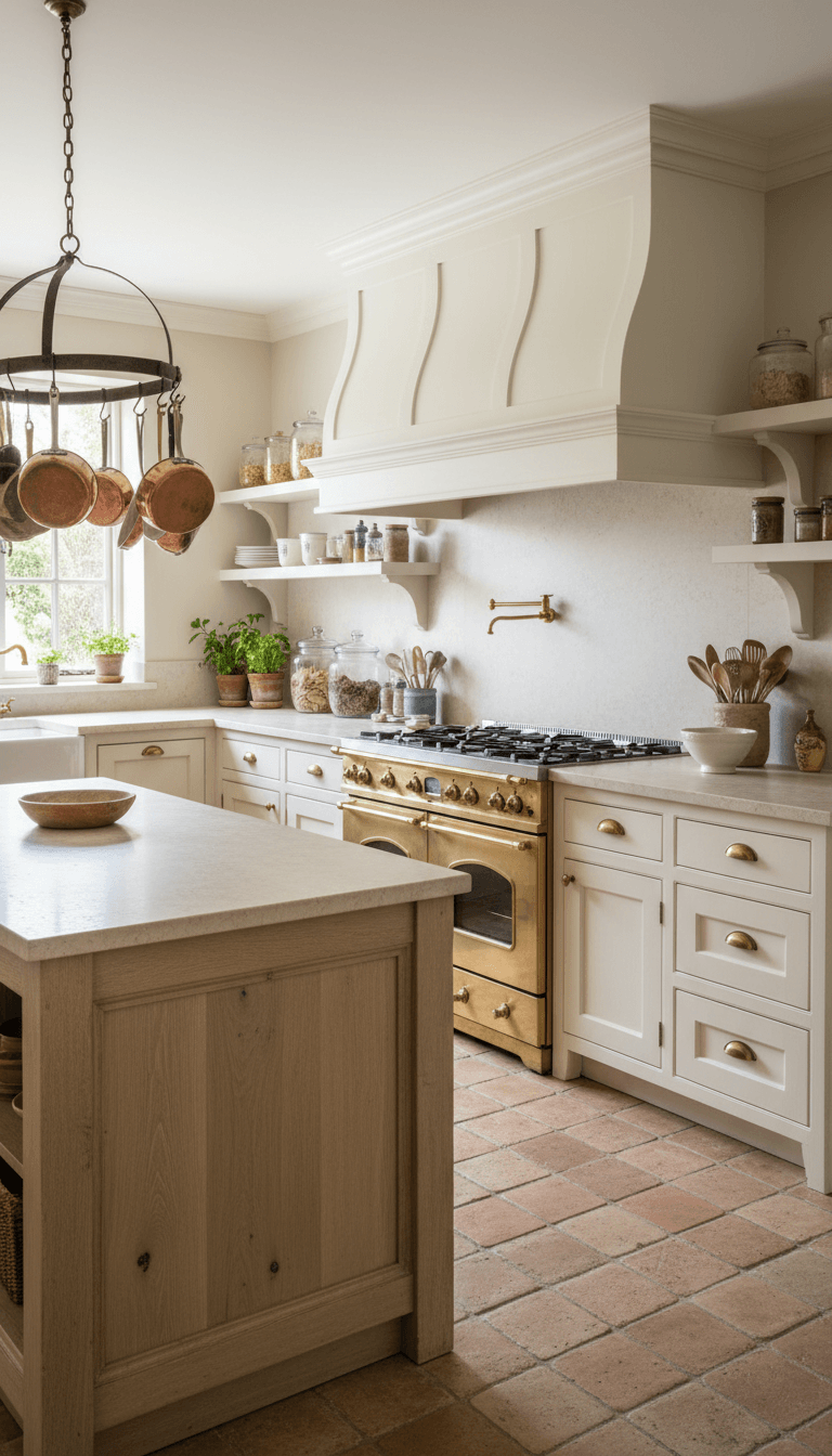 French Country Curved Hood With Crown Molding