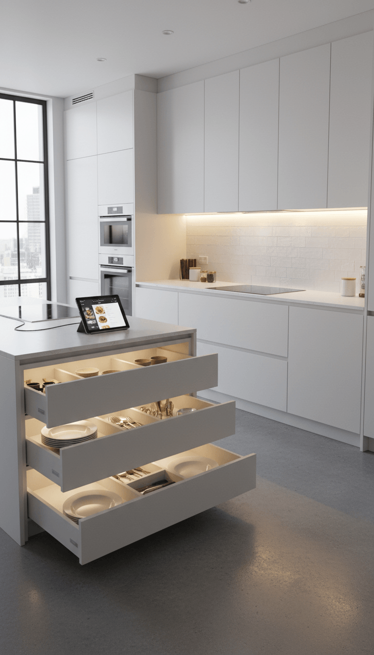 Smart Tech-Integrated Modular Kitchen