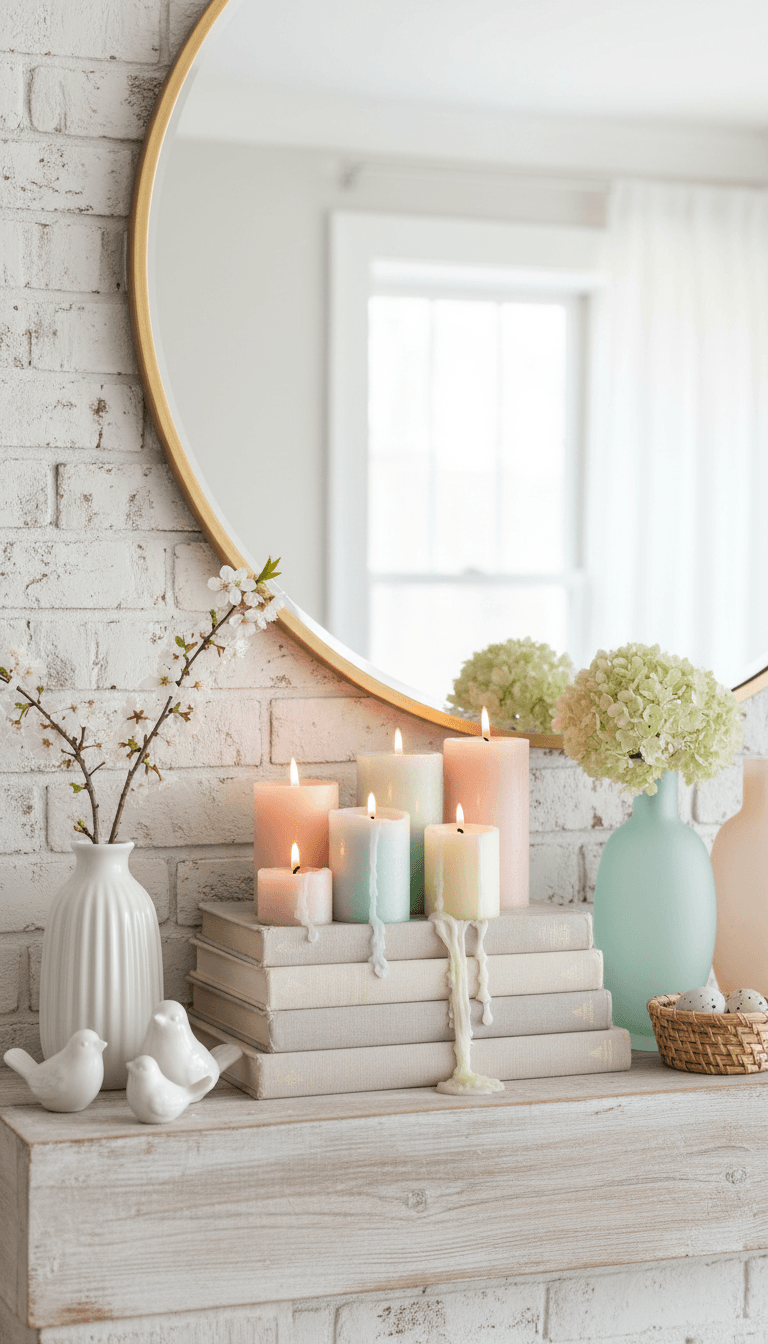 Style with Books, Candles, and Small Objects