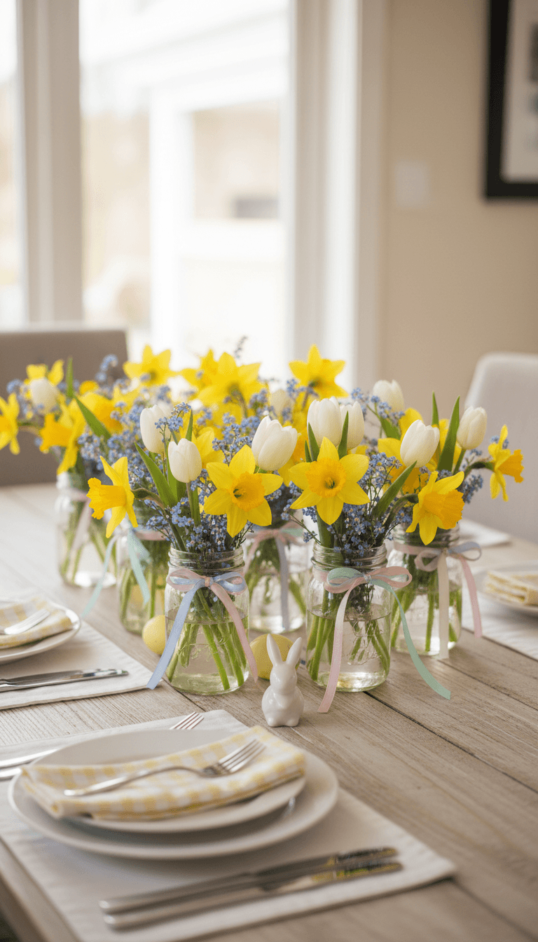 Mason Jar Mini Bouquet Cluster