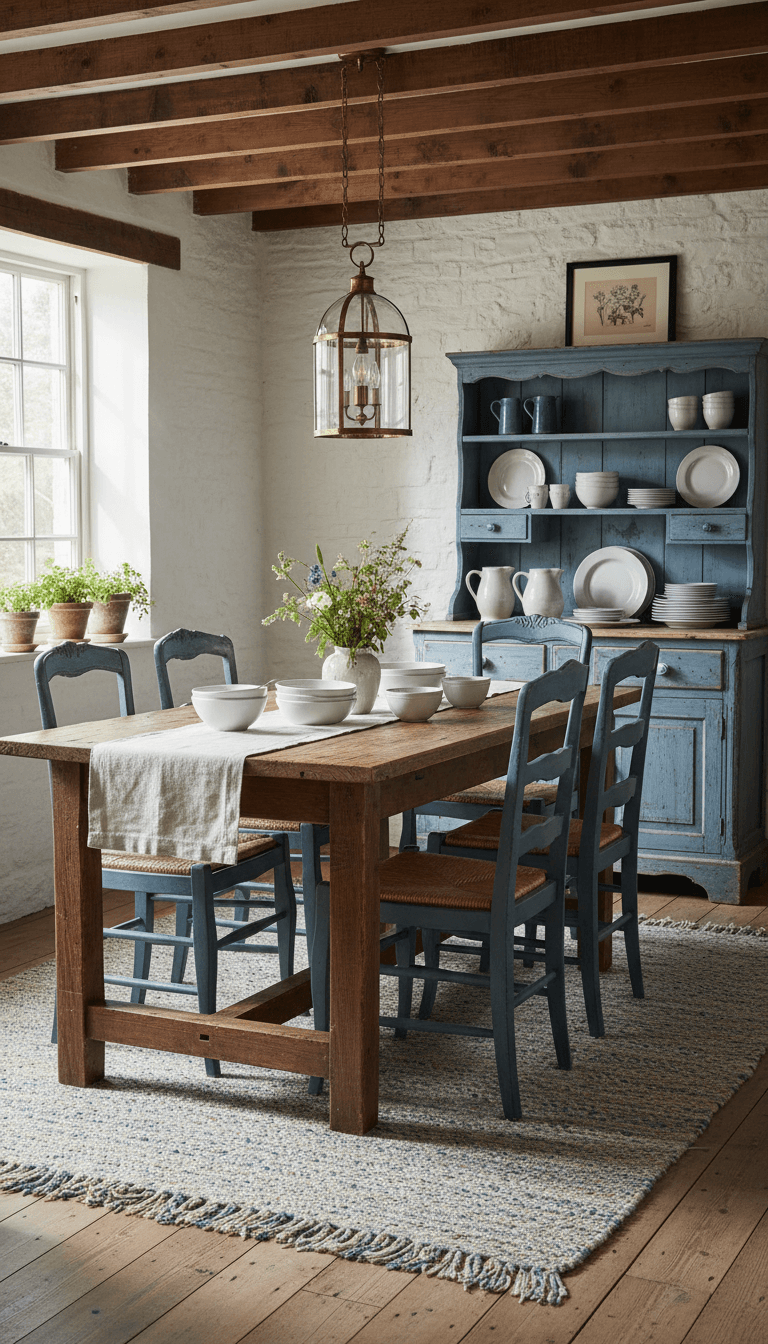Incorporate Vintage and Rustic Blue Furniture Pieces