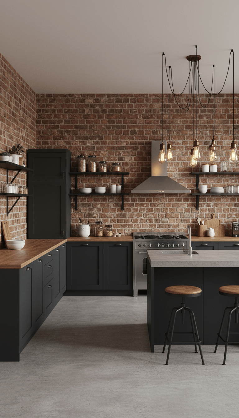 Bold Industrial Modular Kitchen