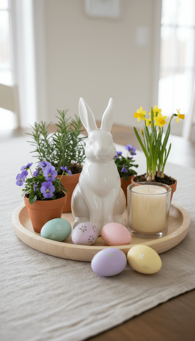 Elegant Bunny Figurine Vignette