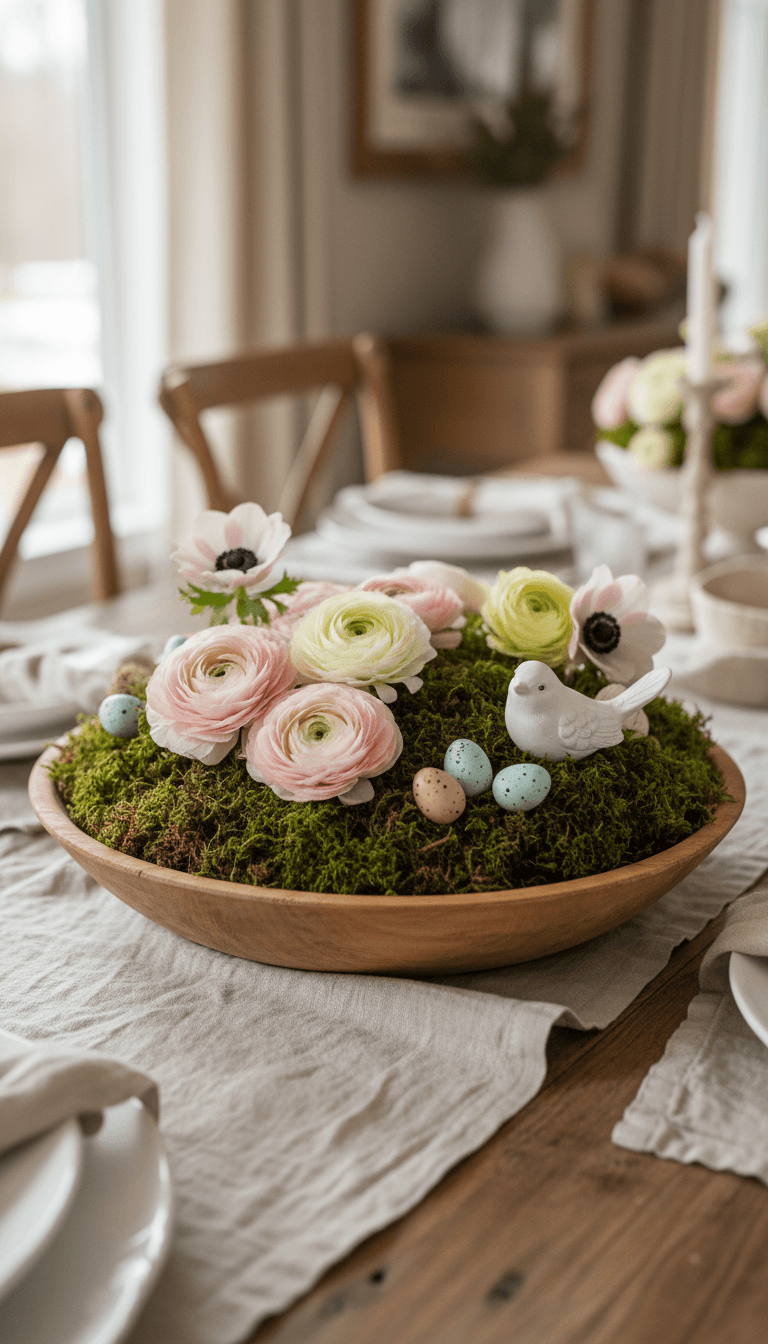 Nest-Inspired Moss and Egg Centerpiece