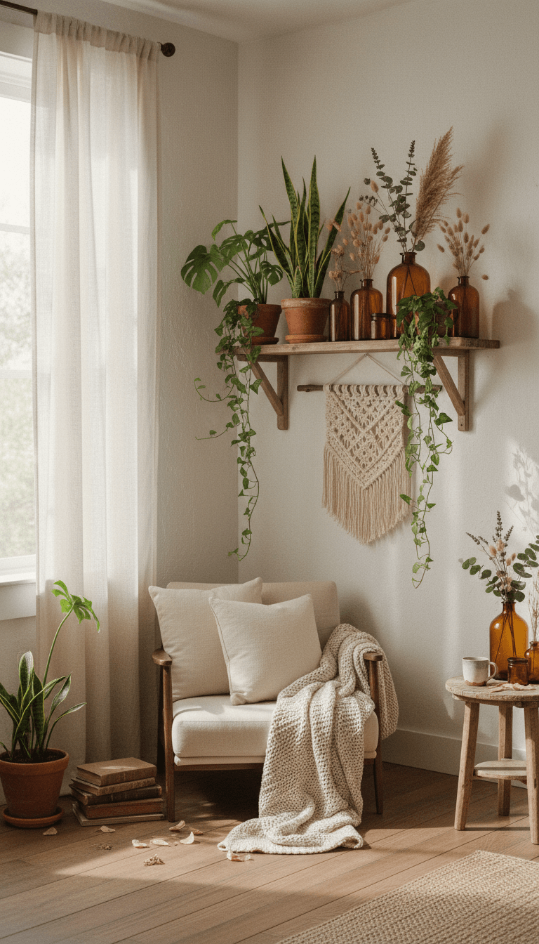 Decorate with Plants and Dried Flowers