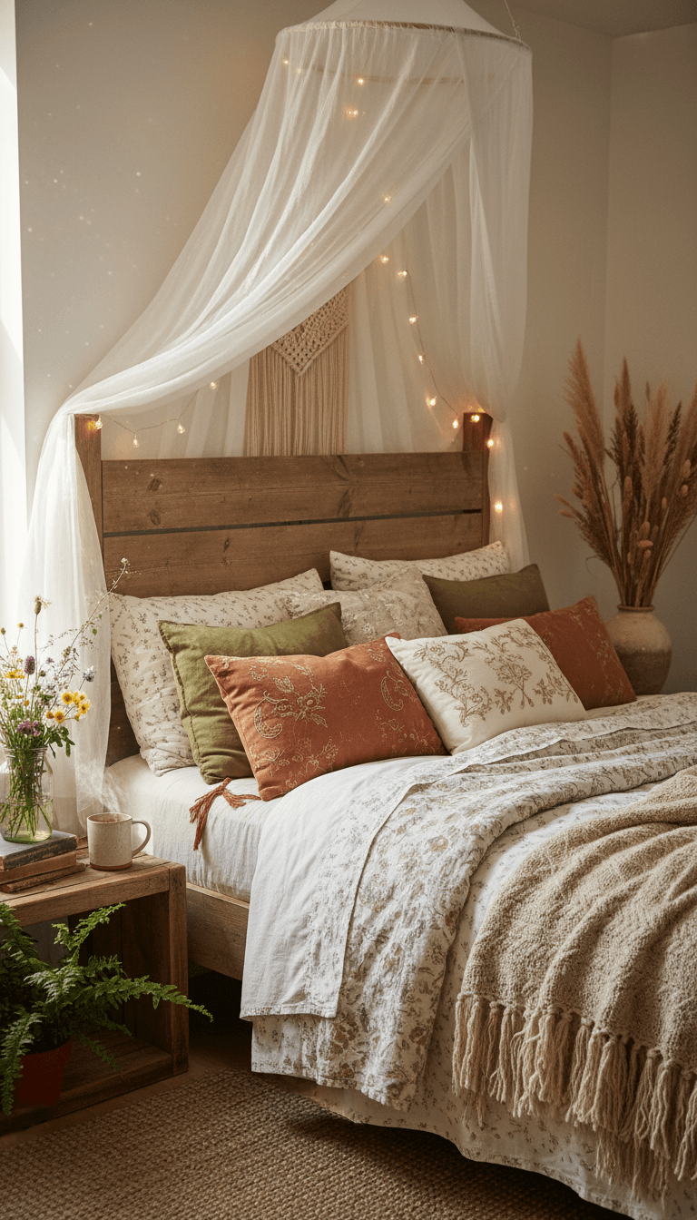 Add a Canopy or Fabric Over the Bed