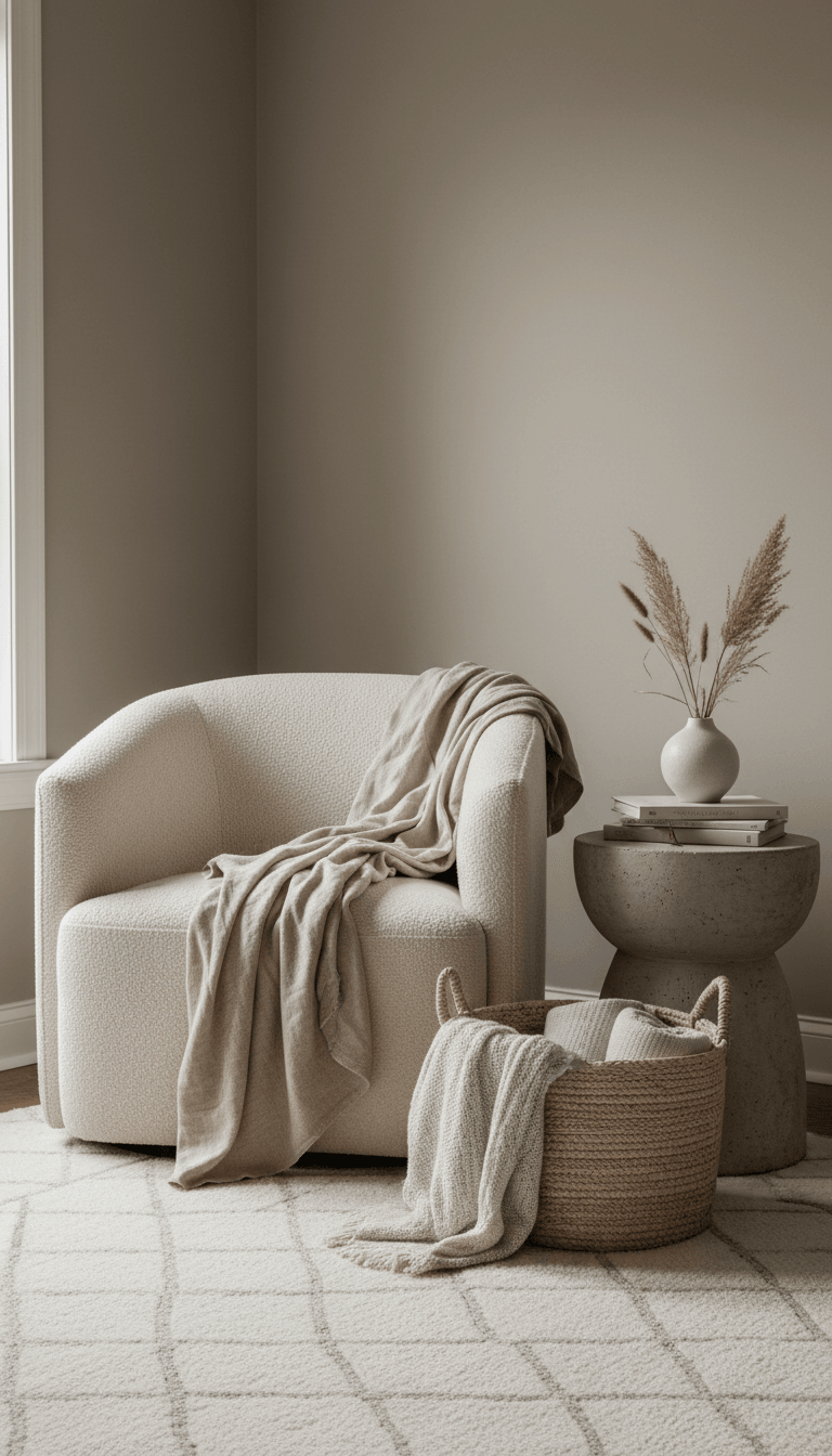 Textured Neutrals Instead of Color-Heavy Decor