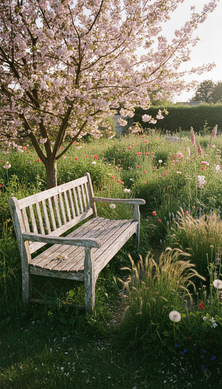 A Weathered Bench for Slow Afternoon Daydreams
