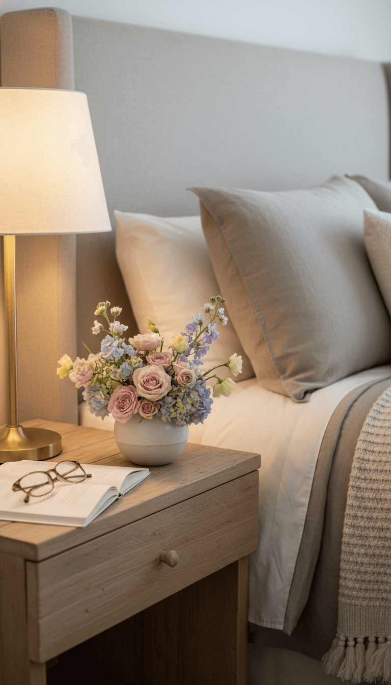 Nightstand Posy for a Calming Bedroom Retreat