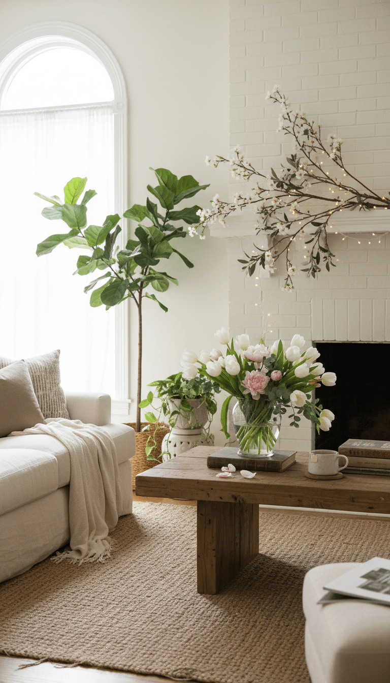 Mix Fresh Flowers, Faux Blooms, and Greenery