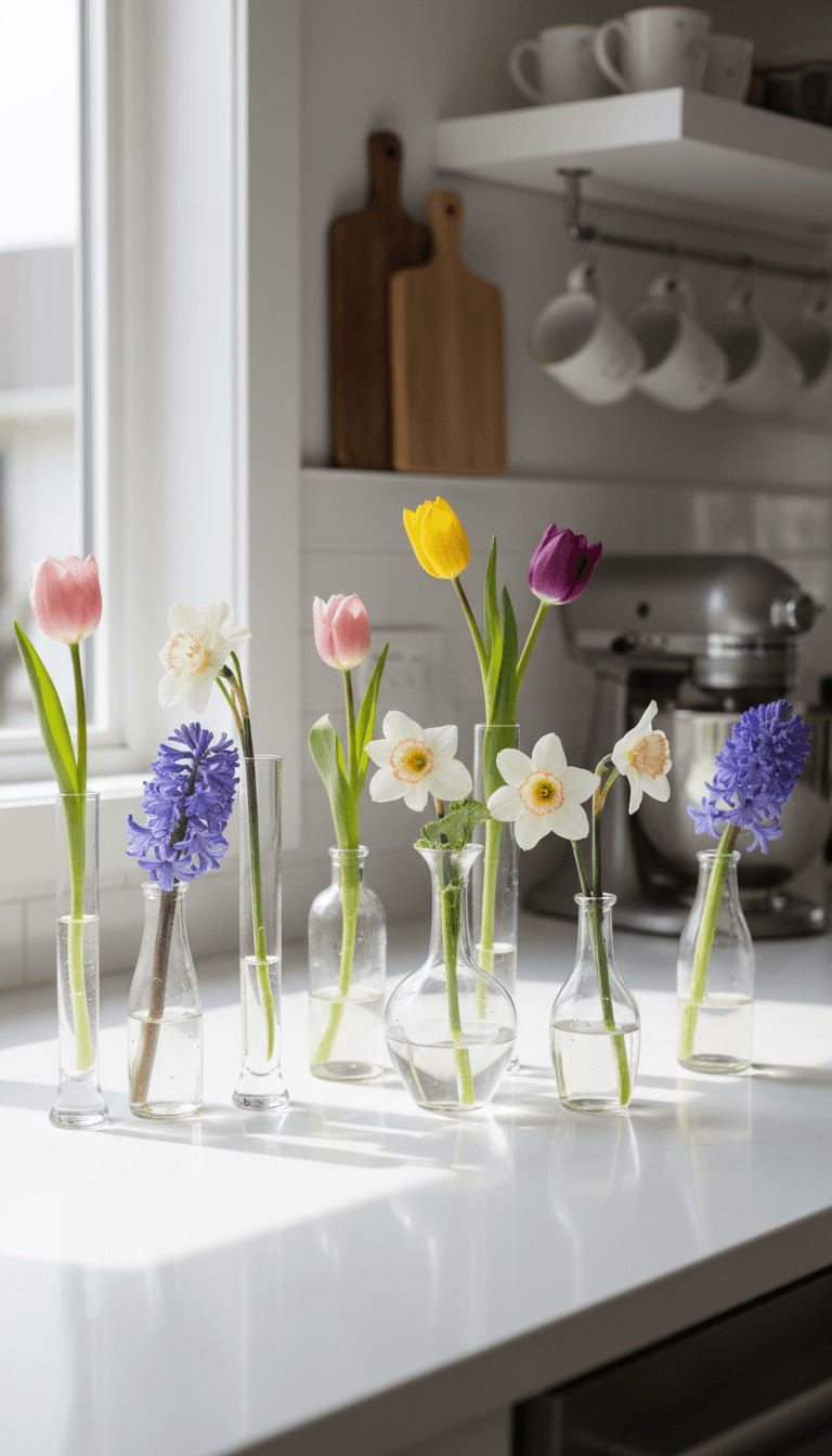 Kitchen Counter Bud Vases for Everyday Happiness
