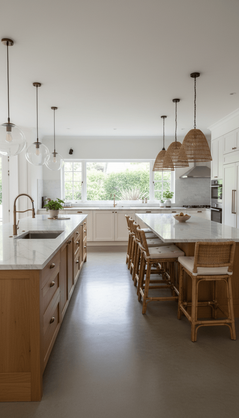 Two-Island Kitchen for Big Families