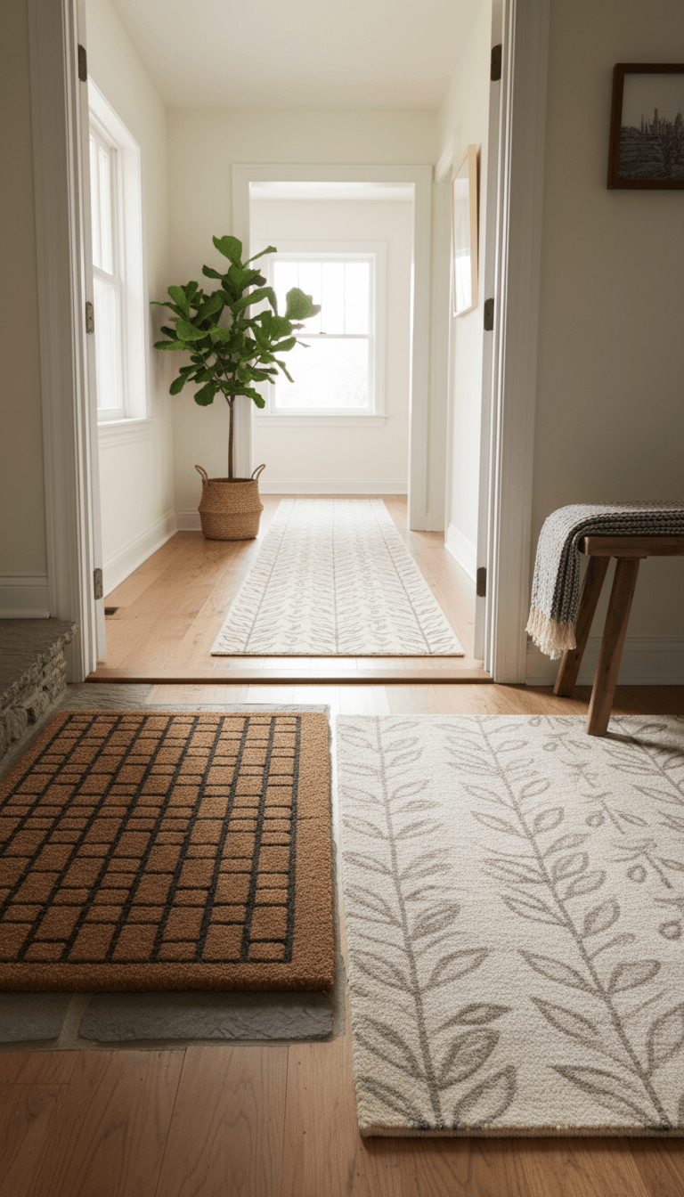 Layer Textures With Rugs, Mats, and Runners