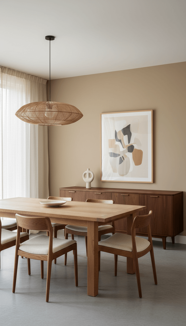 Mixed Wood Tones Over Painted Green Furniture