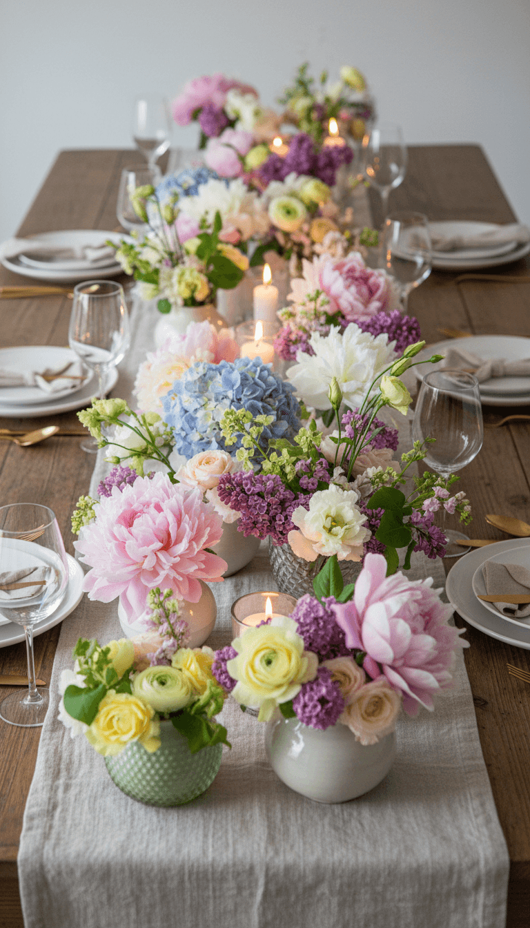 Dining Table Runner of Blooms for Effortless Entertaining